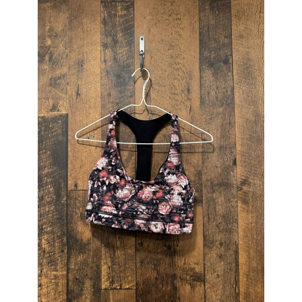Lululemon Break Free Bra Peony Multi Size 10 EUC